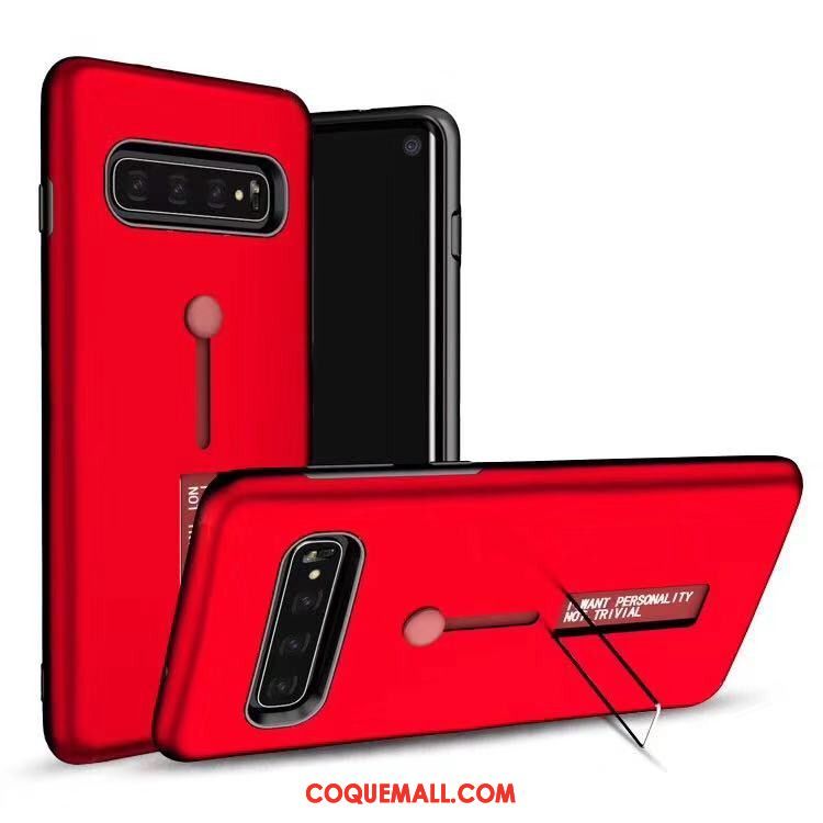 Étui Samsung Galaxy S10 Support Téléphone Portable Blanc, Coque Samsung Galaxy S10 Étoile Anneau