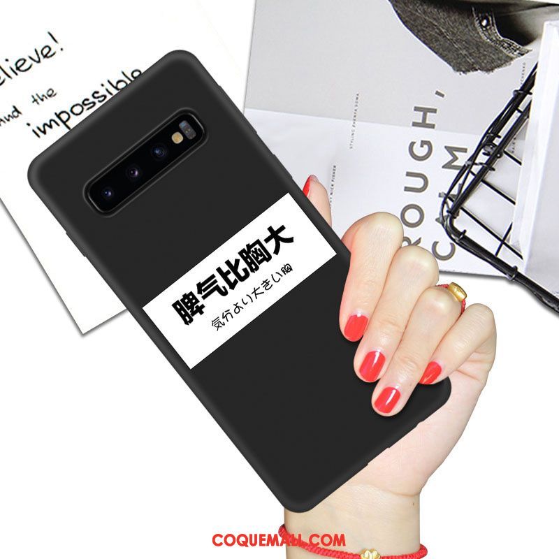 Étui Samsung Galaxy S10+ Tendance Dessin Animé Incassable, Coque Samsung Galaxy S10+ Téléphone Portable Noir