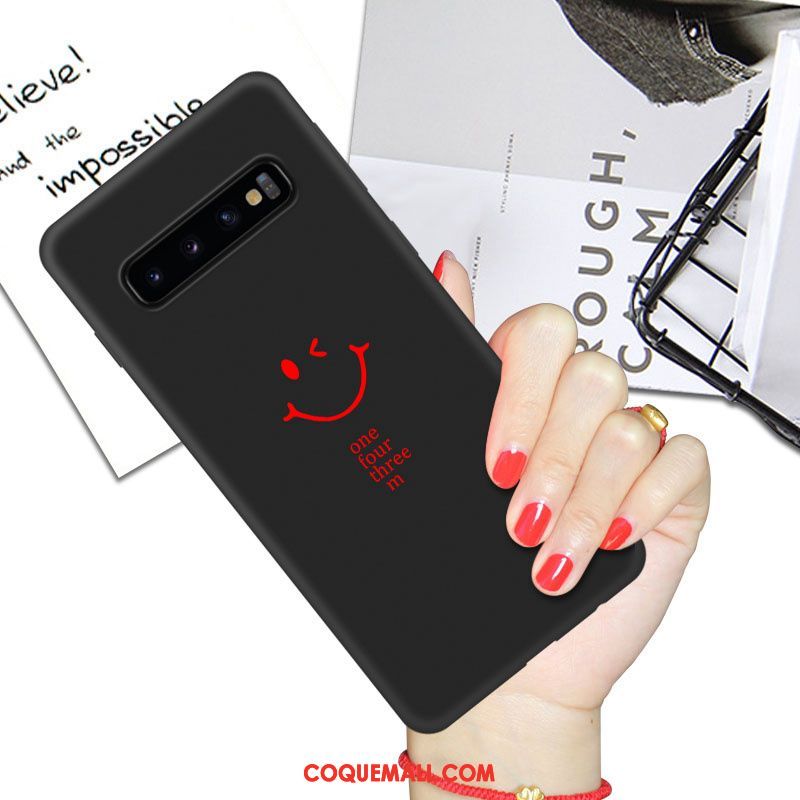 Étui Samsung Galaxy S10+ Tendance Dessin Animé Incassable, Coque Samsung Galaxy S10+ Téléphone Portable Noir