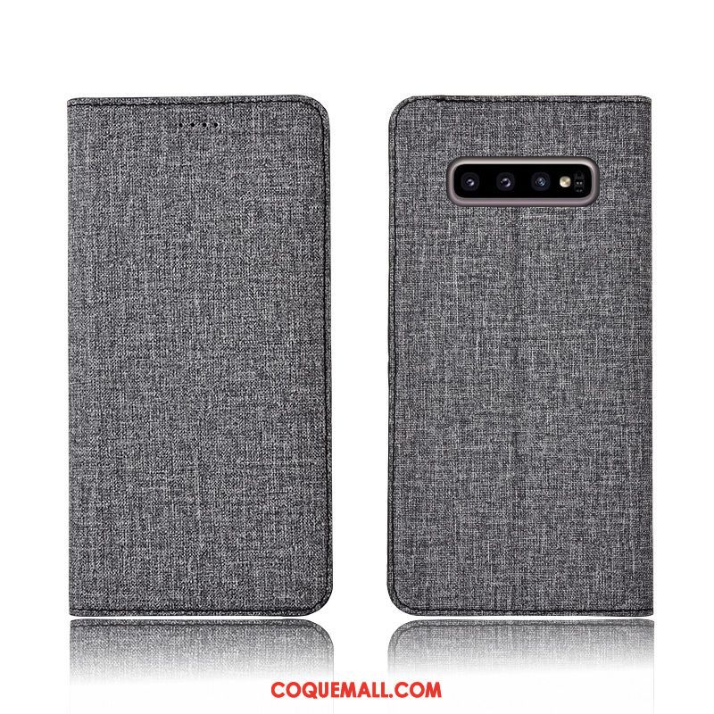 Étui Samsung Galaxy S10 Tout Compris Fluide Doux Gris, Coque Samsung Galaxy S10 Étoile En Cuir