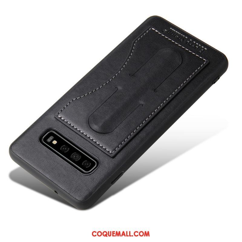 Étui Samsung Galaxy S10 Téléphone Portable Foncé Invisible, Coque Samsung Galaxy S10 Étoile En Cuir Braun