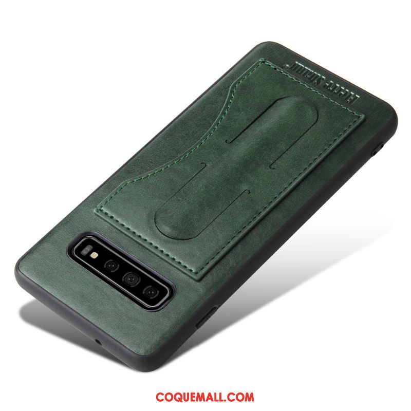 Étui Samsung Galaxy S10 Téléphone Portable Foncé Invisible, Coque Samsung Galaxy S10 Étoile En Cuir Braun