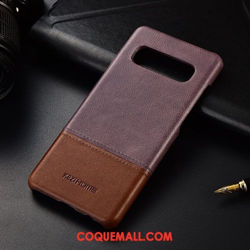 Étui Samsung Galaxy S10 Téléphone Portable Étoile Cuir Véritable, Coque Samsung Galaxy S10 Très Mince Business