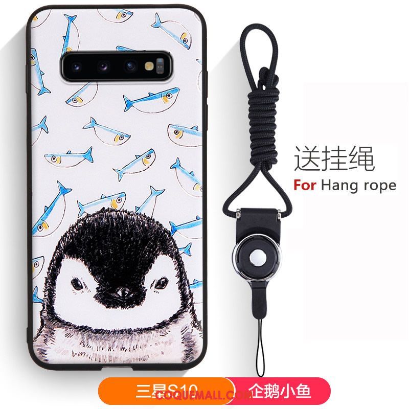 Étui Samsung Galaxy S10 Téléphone Portable Étoile Vert, Coque Samsung Galaxy S10 Gaufrage Charmant