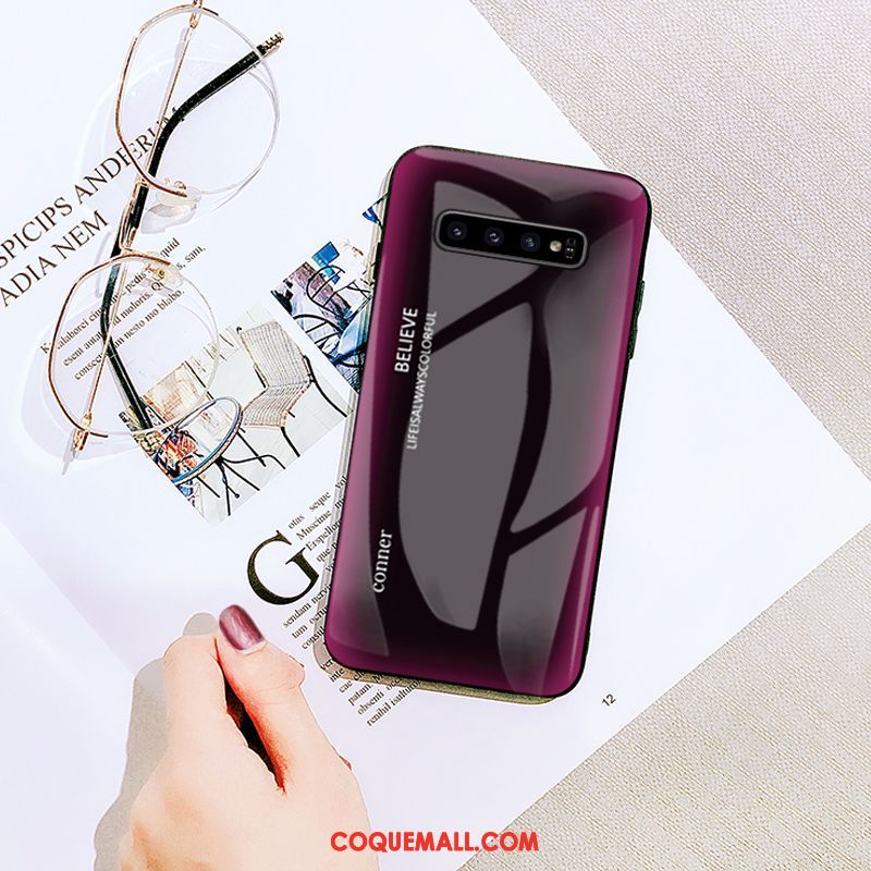 Étui Samsung Galaxy S10+ Verre Étoile Très Mince, Coque Samsung Galaxy S10+ Rouge Business