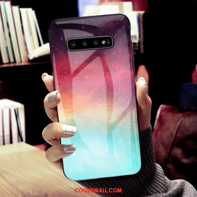 Étui Samsung Galaxy S10+ Verre Étoile Très Mince, Coque Samsung Galaxy S10+ Rouge Business