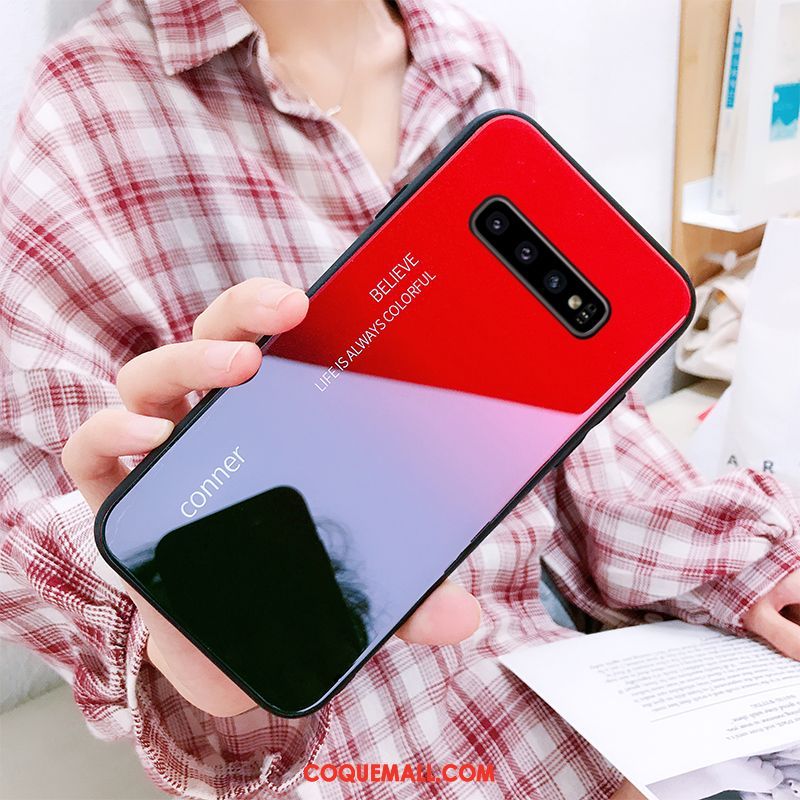 Étui Samsung Galaxy S10+ Verre Étoile Très Mince, Coque Samsung Galaxy S10+ Rouge Business