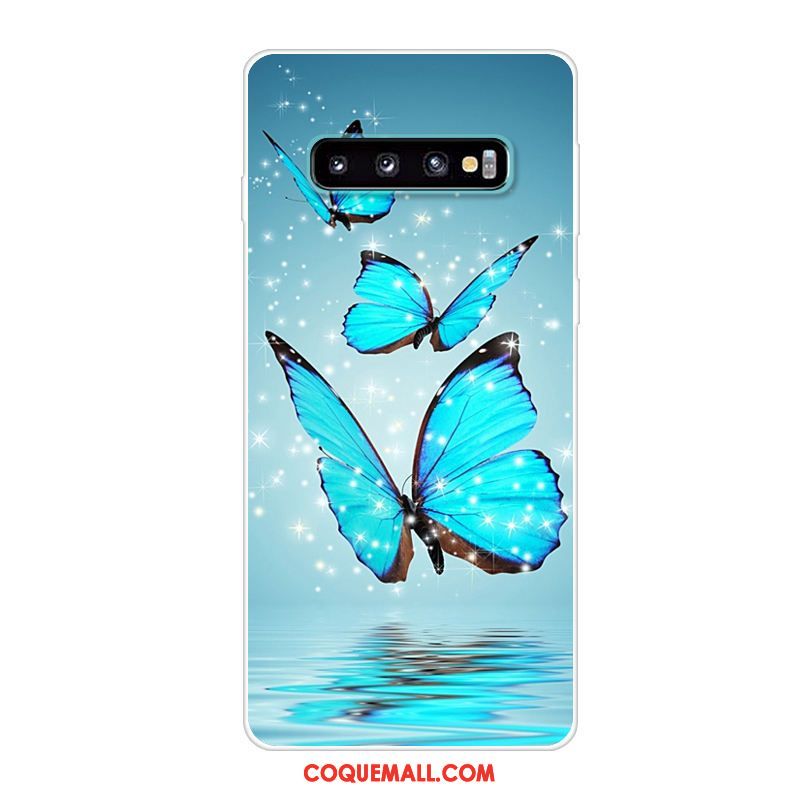 Étui Samsung Galaxy S10 Étoile Bleu Téléphone Portable, Coque Samsung Galaxy S10 Silicone Dessin Animé