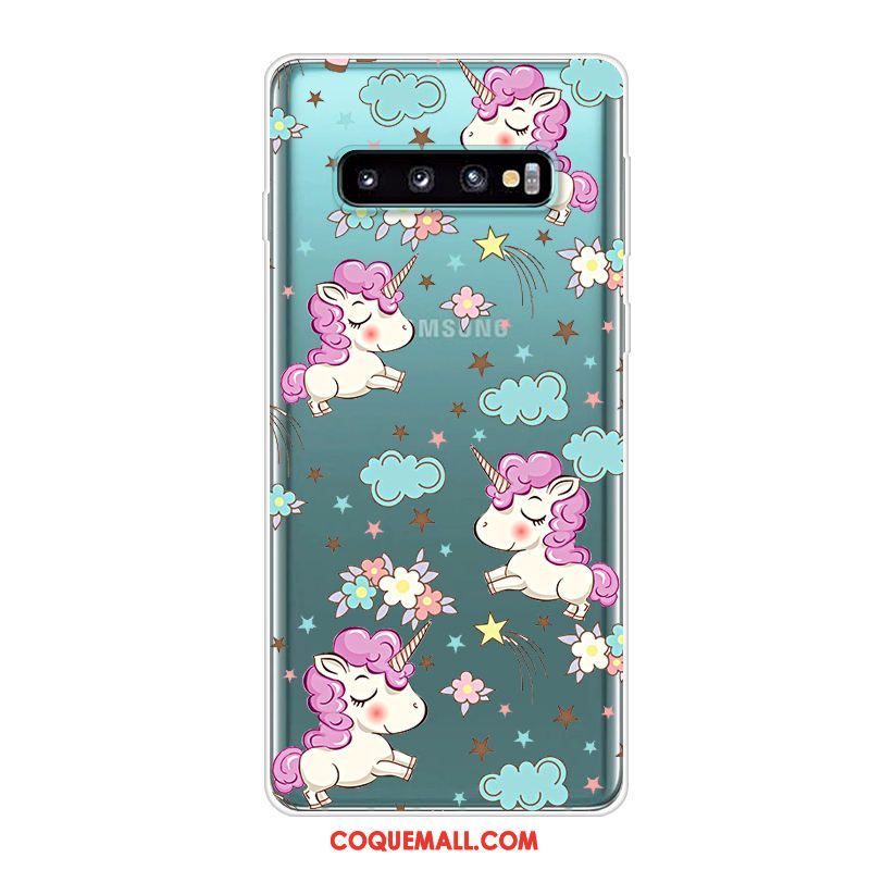 Étui Samsung Galaxy S10 Étoile Bleu Téléphone Portable, Coque Samsung Galaxy S10 Silicone Dessin Animé