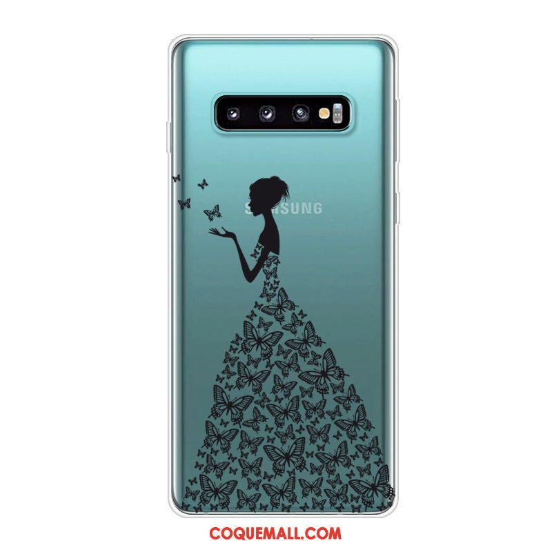 Étui Samsung Galaxy S10 Étoile Bleu Téléphone Portable, Coque Samsung Galaxy S10 Silicone Dessin Animé