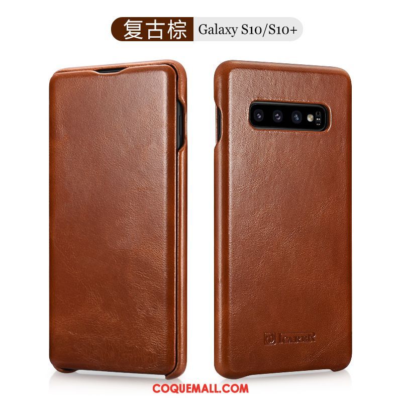 Étui Samsung Galaxy S10+ Étoile Luxe Incassable, Coque Samsung Galaxy S10+ Difficile En Cuir