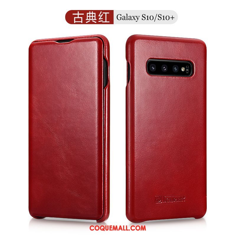 Étui Samsung Galaxy S10+ Étoile Luxe Incassable, Coque Samsung Galaxy S10+ Difficile En Cuir