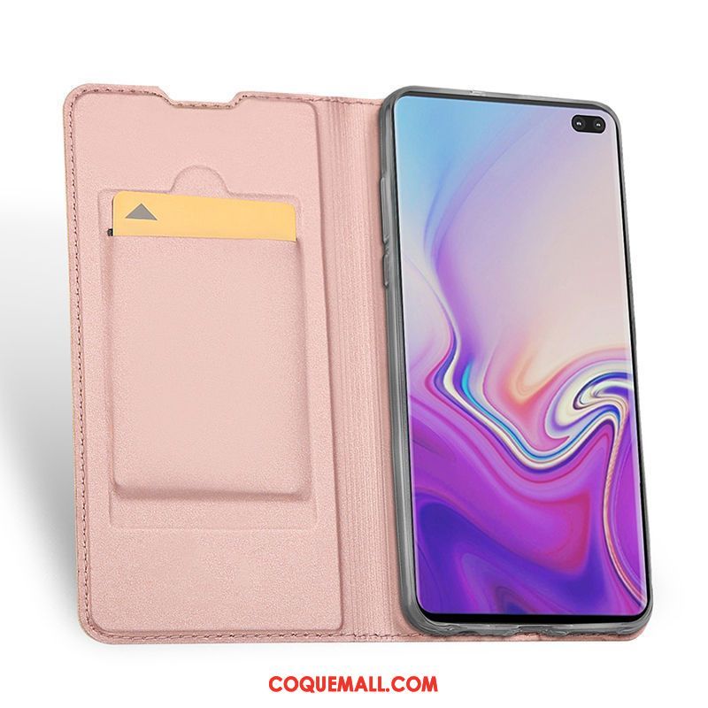 Étui Samsung Galaxy S10 Étoile Téléphone Portable Noir, Coque Samsung Galaxy S10 Protection Cuir Véritable