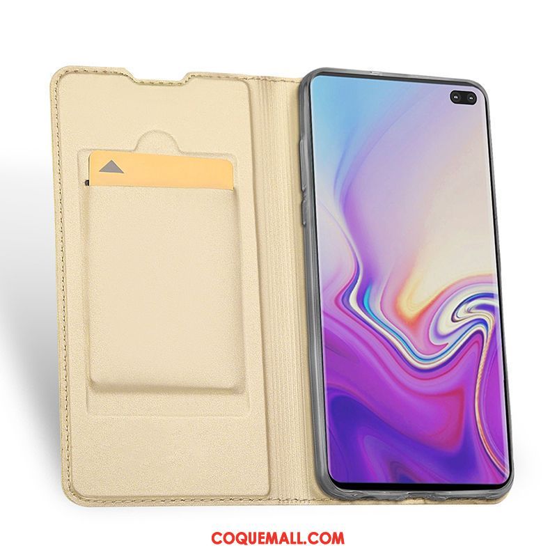 Étui Samsung Galaxy S10 Étoile Téléphone Portable Noir, Coque Samsung Galaxy S10 Protection Cuir Véritable