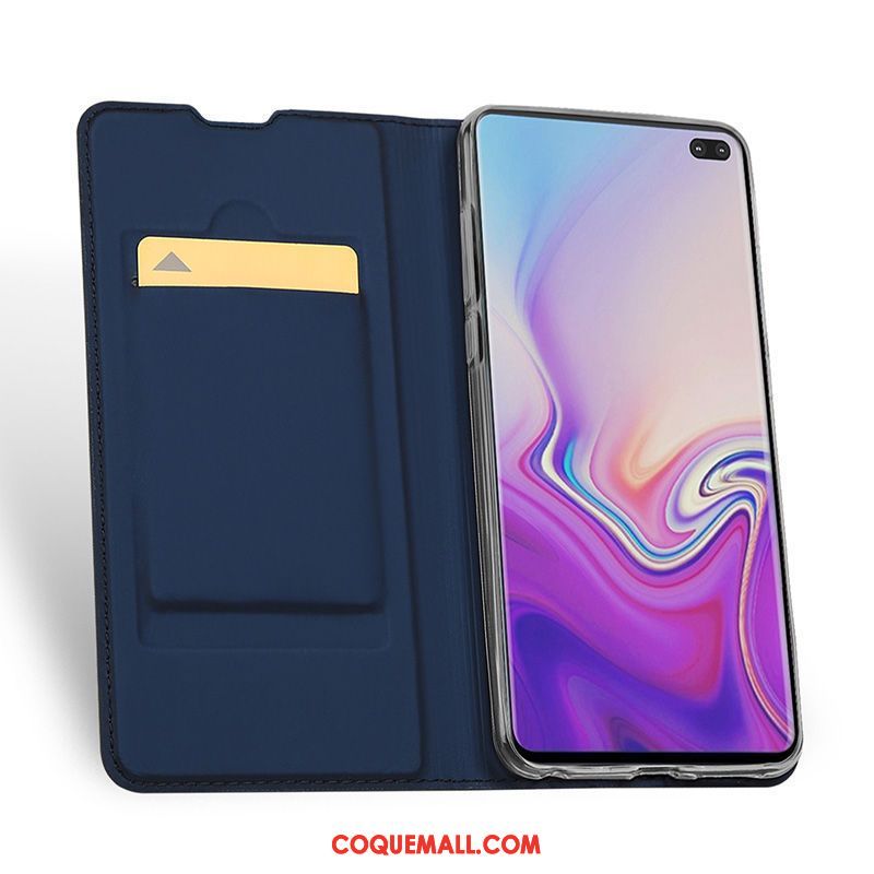 Étui Samsung Galaxy S10 Étoile Téléphone Portable Noir, Coque Samsung Galaxy S10 Protection Cuir Véritable