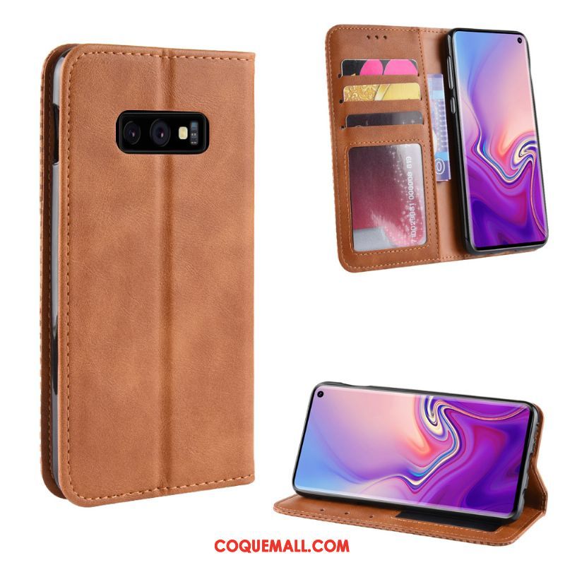 Étui Samsung Galaxy S10e Carte Étoile Incassable, Coque Samsung Galaxy S10e Téléphone Portable Vintage Braun