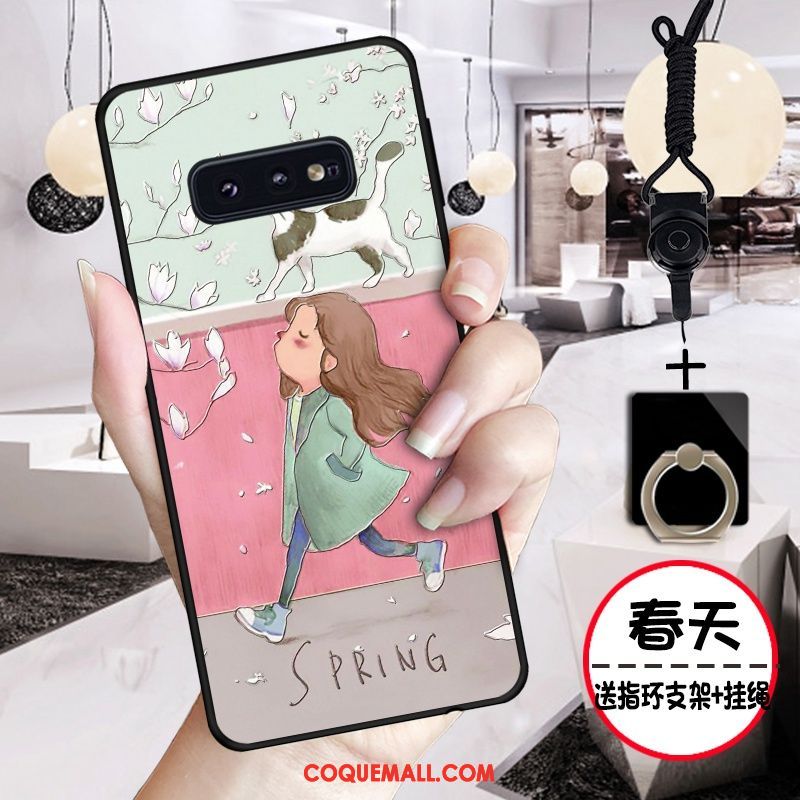 Étui Samsung Galaxy S10e Charmant Étoile Incassable, Coque Samsung Galaxy S10e Gaufrage Noir