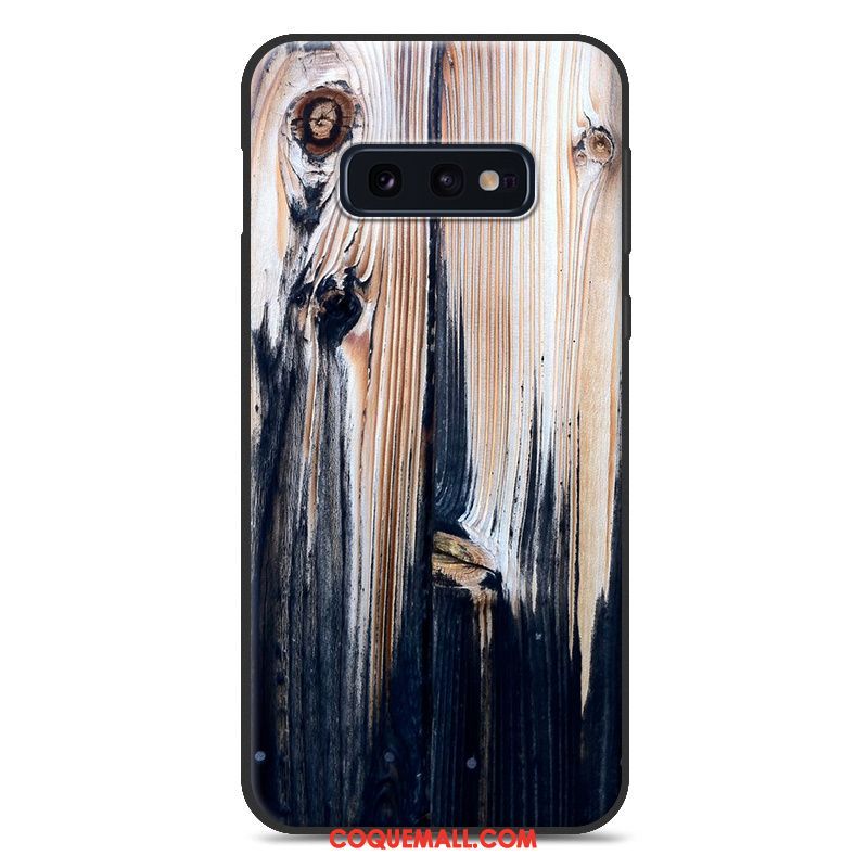 Étui Samsung Galaxy S10e Créatif Peinture Fluide Doux, Coque Samsung Galaxy S10e Modèle Fleurie Téléphone Portable Braun