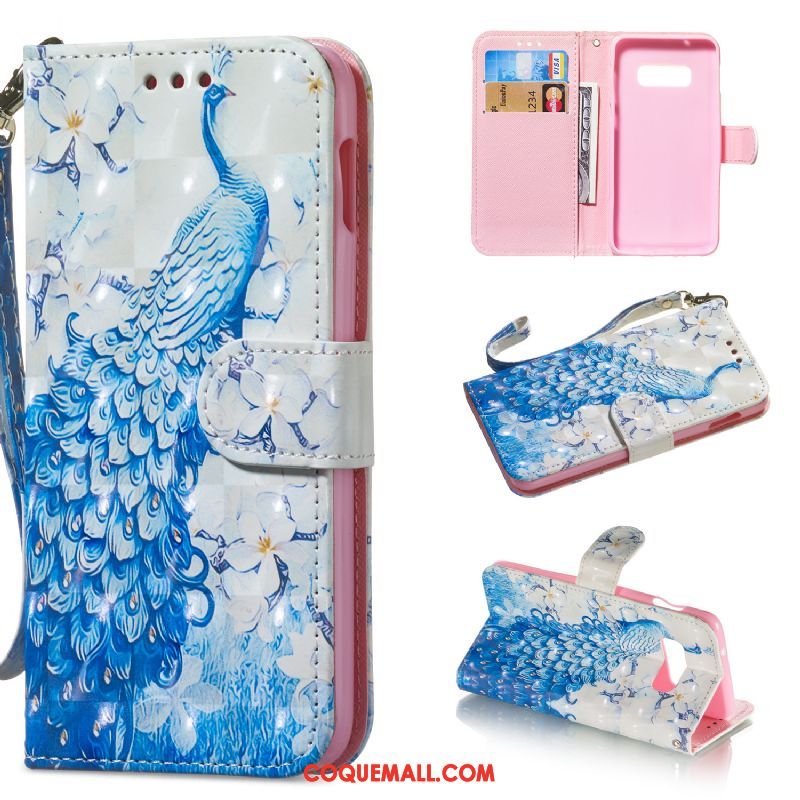 Étui Samsung Galaxy S10e En Cuir Protection Peinture, Coque Samsung Galaxy S10e Carte Bleu