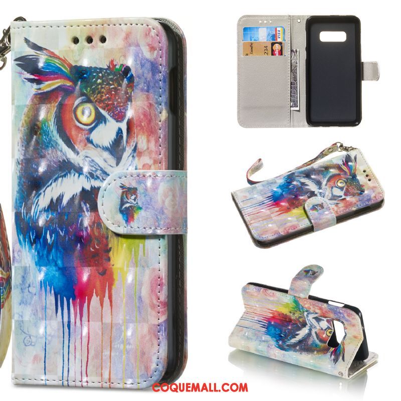 Étui Samsung Galaxy S10e En Cuir Protection Peinture, Coque Samsung Galaxy S10e Carte Bleu