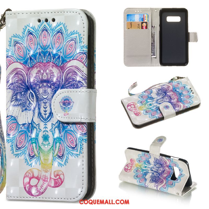 Étui Samsung Galaxy S10e En Cuir Protection Peinture, Coque Samsung Galaxy S10e Carte Bleu