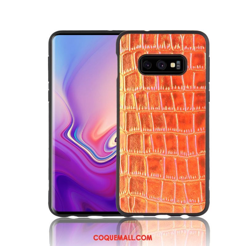 Étui Samsung Galaxy S10e Fluide Doux Orange Étoile, Coque Samsung Galaxy S10e Créatif Jaune