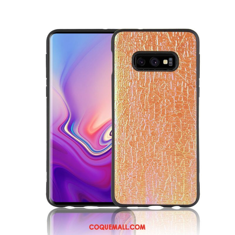 Étui Samsung Galaxy S10e Fluide Doux Orange Étoile, Coque Samsung Galaxy S10e Créatif Jaune