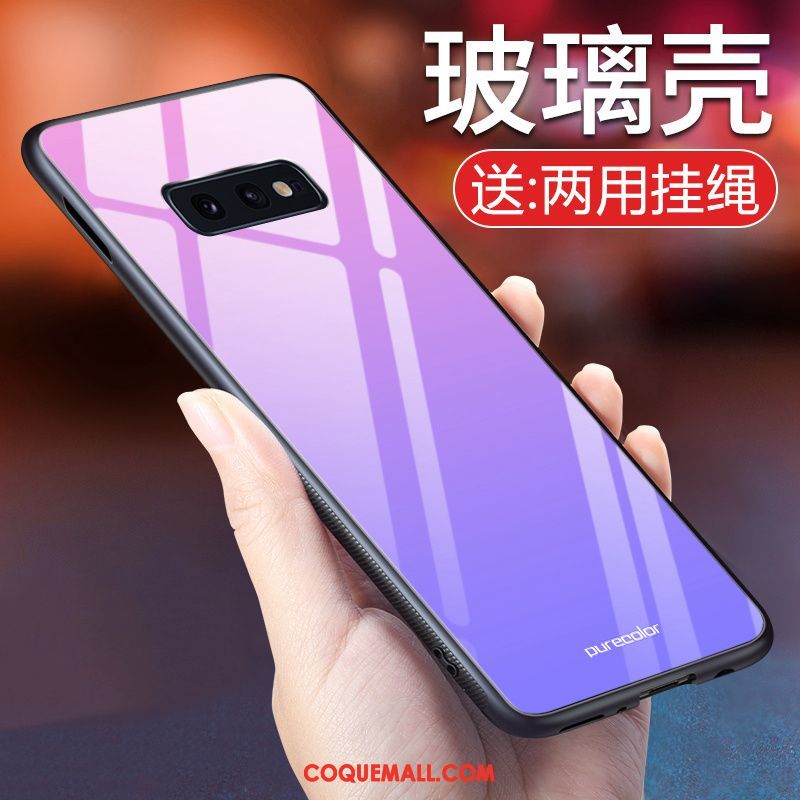 Étui Samsung Galaxy S10e Fluide Doux Simple Miroir, Coque Samsung Galaxy S10e Verre Trempé Silicone