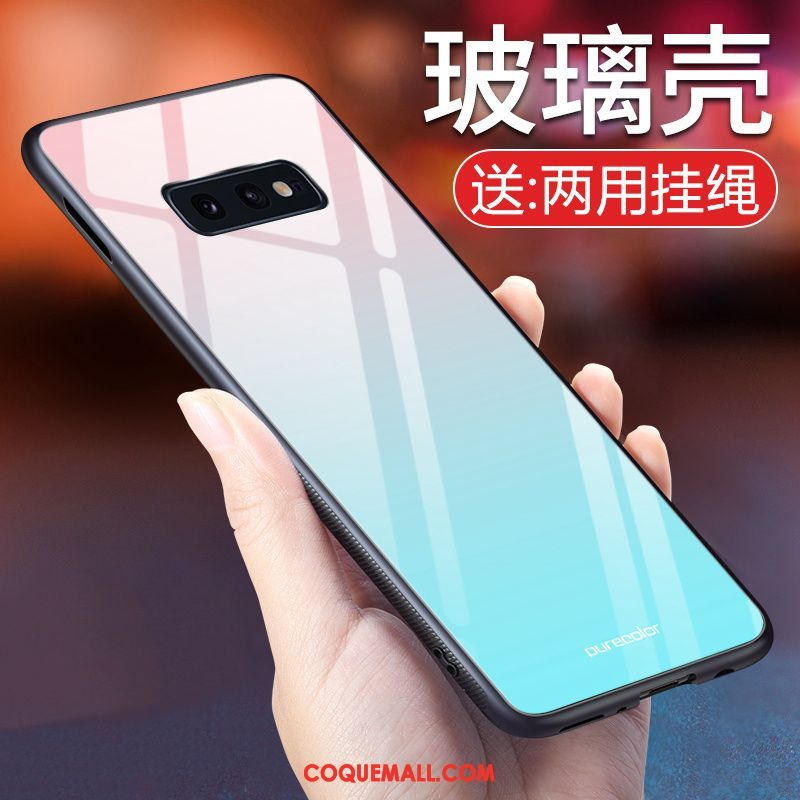 Étui Samsung Galaxy S10e Fluide Doux Simple Miroir, Coque Samsung Galaxy S10e Verre Trempé Silicone