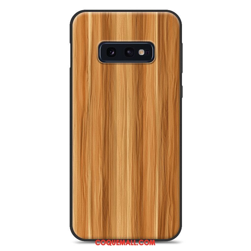 Étui Samsung Galaxy S10e Grain De Bois Personnalité Incassable, Coque Samsung Galaxy S10e Net Rouge Tout Compris