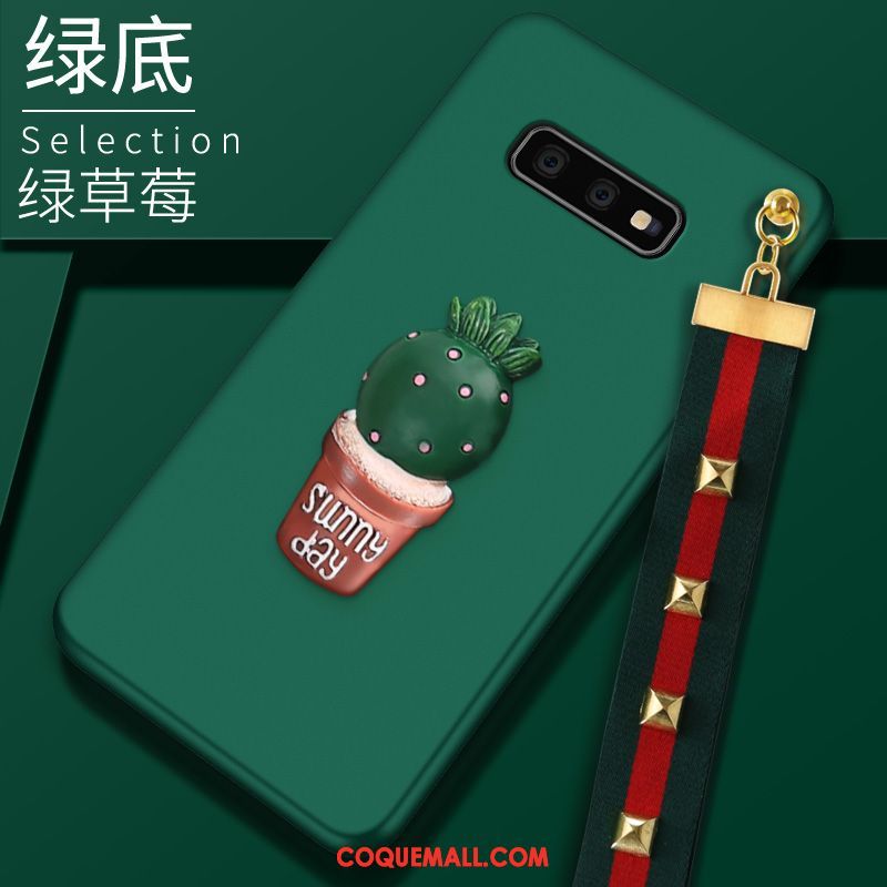 Étui Samsung Galaxy S10e Marque De Tendance Vert Silicone, Coque Samsung Galaxy S10e Fluide Doux Net Rouge