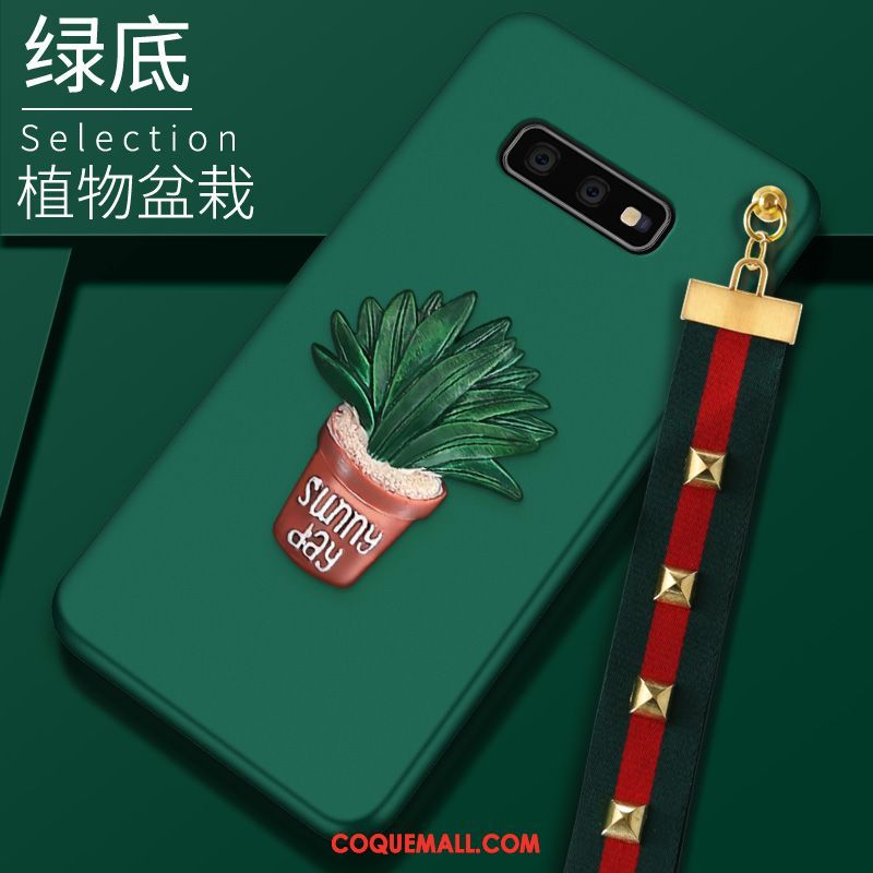 Étui Samsung Galaxy S10e Marque De Tendance Vert Silicone, Coque Samsung Galaxy S10e Fluide Doux Net Rouge