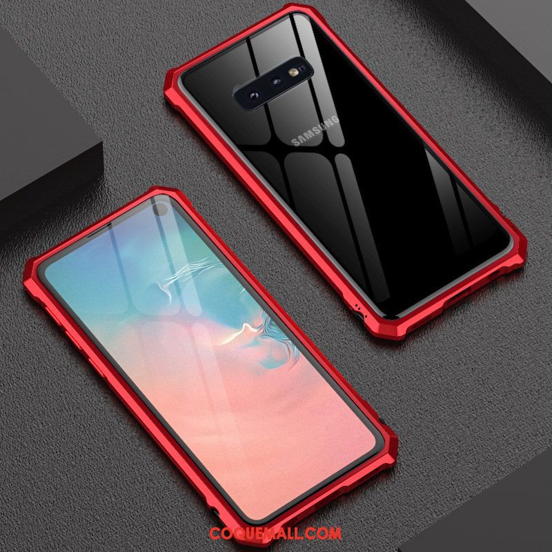 Étui Samsung Galaxy S10e Tout Compris Border Métal, Coque Samsung Galaxy S10e Tendance Net Rouge