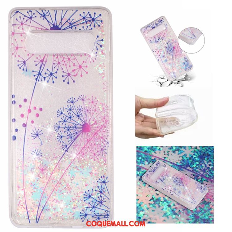 Étui Samsung Galaxy S10e Téléphone Portable Quicksand Fluide Doux, Coque Samsung Galaxy S10e Liquide Bleu