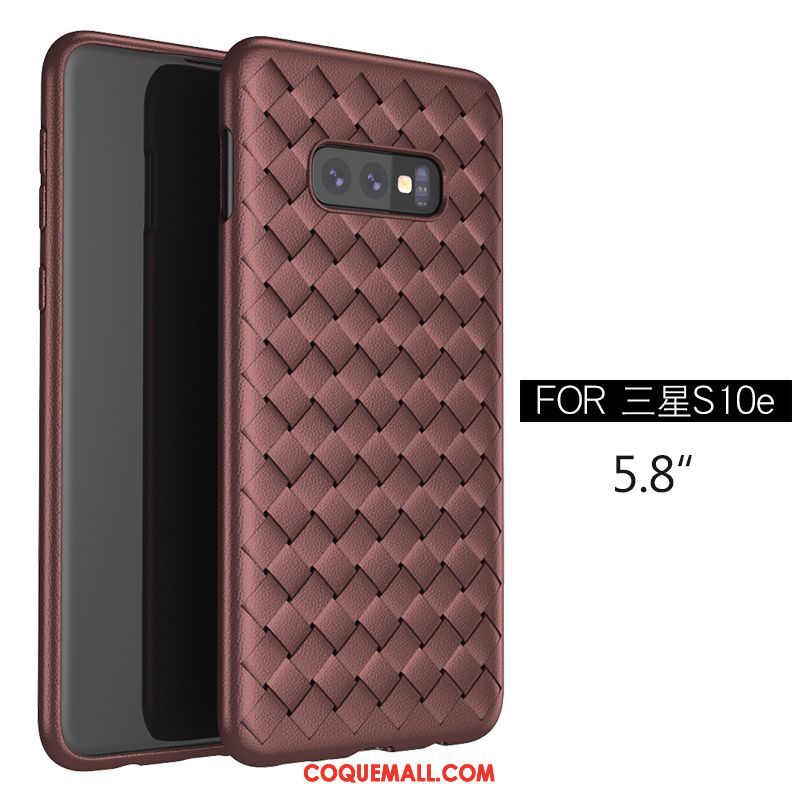 Étui Samsung Galaxy S10e Violet Téléphone Portable Tissage, Coque Samsung Galaxy S10e Fluide Doux Protection