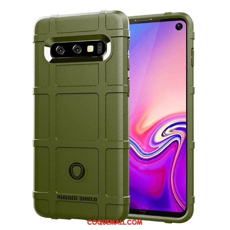 Étui Samsung Galaxy S10e Épaissir Vert Silicone, Coque Samsung Galaxy S10e Fluide Doux Protection