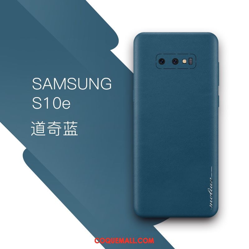 Étui Samsung Galaxy S10e Étoile Bleu Tout Compris, Coque Samsung Galaxy S10e Cuir Véritable Très Mince
