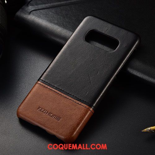 Étui Samsung Galaxy S10e Étoile Cuir Véritable Rouge, Coque Samsung Galaxy S10e Téléphone Portable Très Mince