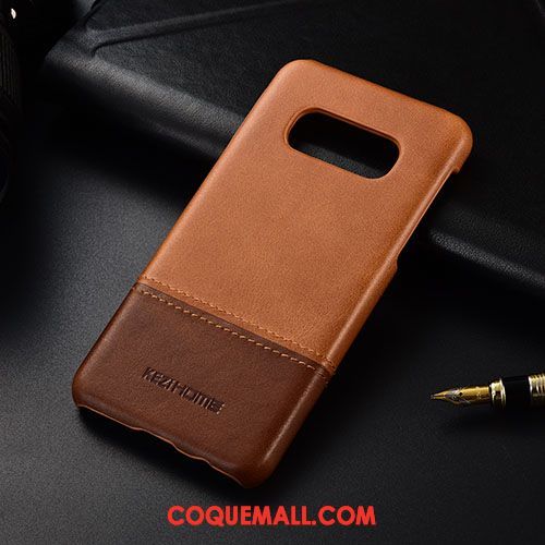 Étui Samsung Galaxy S10e Étoile Cuir Véritable Rouge, Coque Samsung Galaxy S10e Téléphone Portable Très Mince