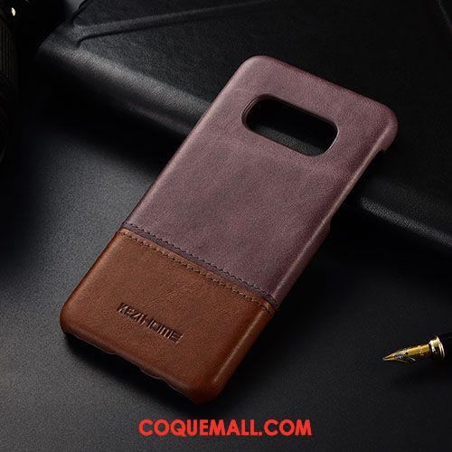 Étui Samsung Galaxy S10e Étoile Cuir Véritable Rouge, Coque Samsung Galaxy S10e Téléphone Portable Très Mince