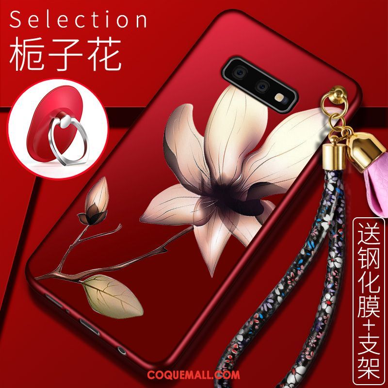 Étui Samsung Galaxy S10e Étoile Fluide Doux Rouge, Coque Samsung Galaxy S10e Téléphone Portable