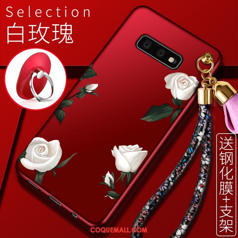 Étui Samsung Galaxy S10e Étoile Fluide Doux Rouge, Coque Samsung Galaxy S10e Téléphone Portable