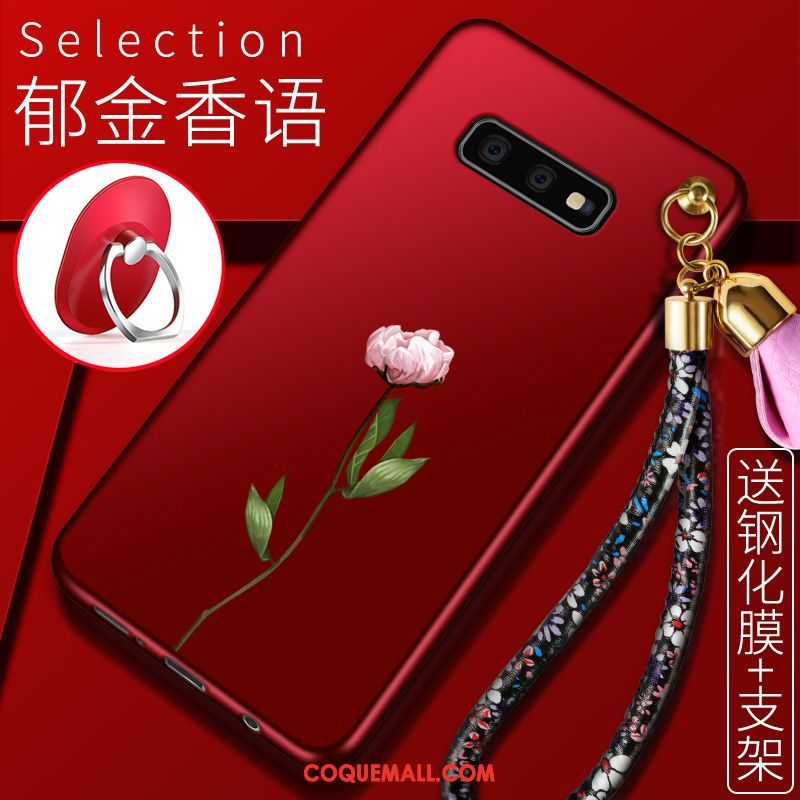 Étui Samsung Galaxy S10e Étoile Fluide Doux Rouge, Coque Samsung Galaxy S10e Téléphone Portable