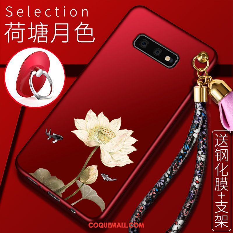 Étui Samsung Galaxy S10e Étoile Fluide Doux Rouge, Coque Samsung Galaxy S10e Téléphone Portable