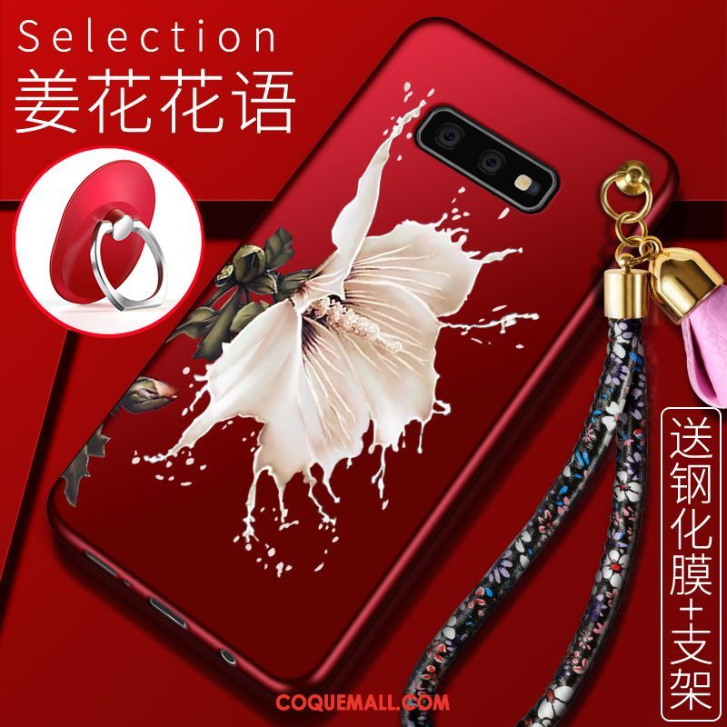 Étui Samsung Galaxy S10e Étoile Fluide Doux Rouge, Coque Samsung Galaxy S10e Téléphone Portable