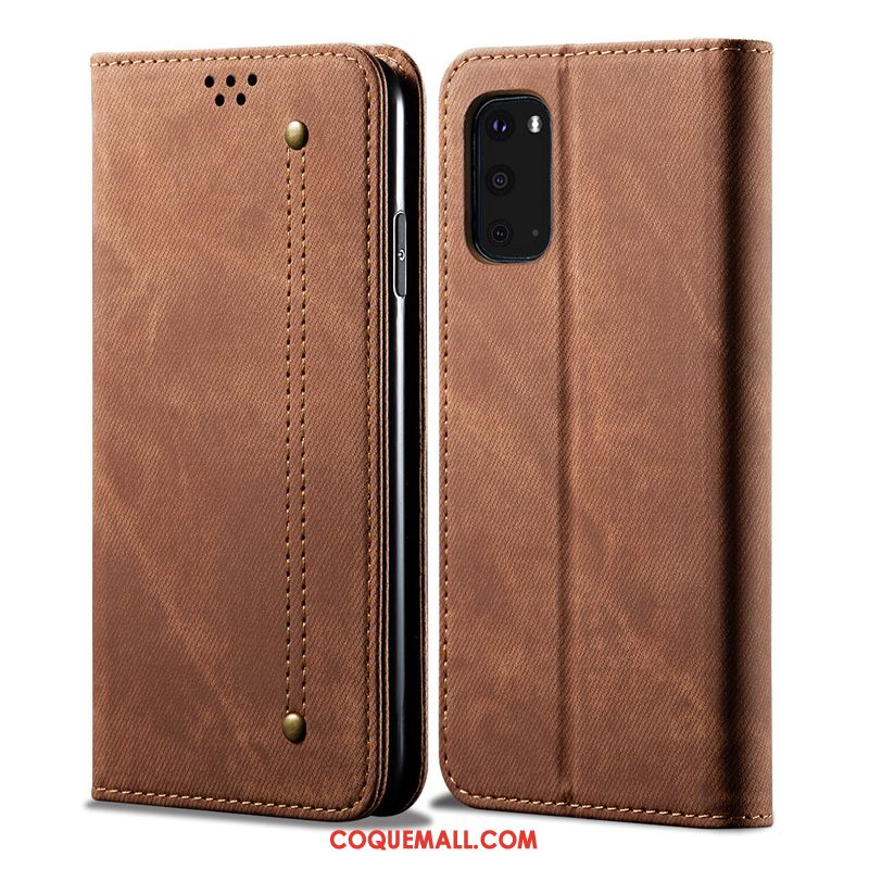 Étui Samsung Galaxy S20 Business Manuel Cuir Véritable, Coque Samsung Galaxy S20 Téléphone Portable Étoile