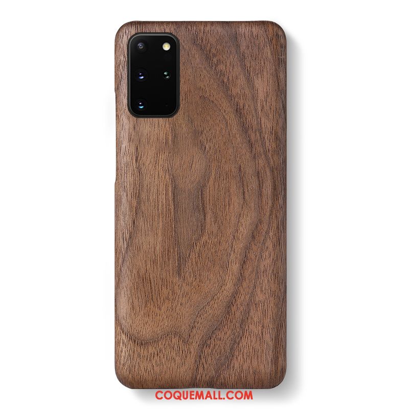 Étui Samsung Galaxy S20+ Créatif Délavé En Daim Incassable, Coque Samsung Galaxy S20+ En Bois Protection Braun