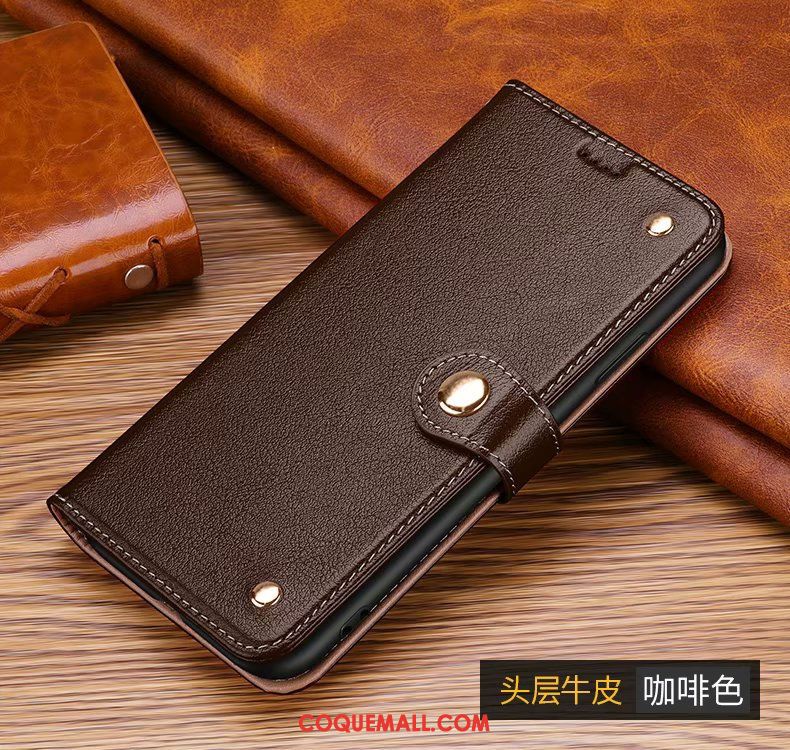 Étui Samsung Galaxy S20+ Cuir Véritable Téléphone Portable Carte, Coque Samsung Galaxy S20+ En Cuir Marron