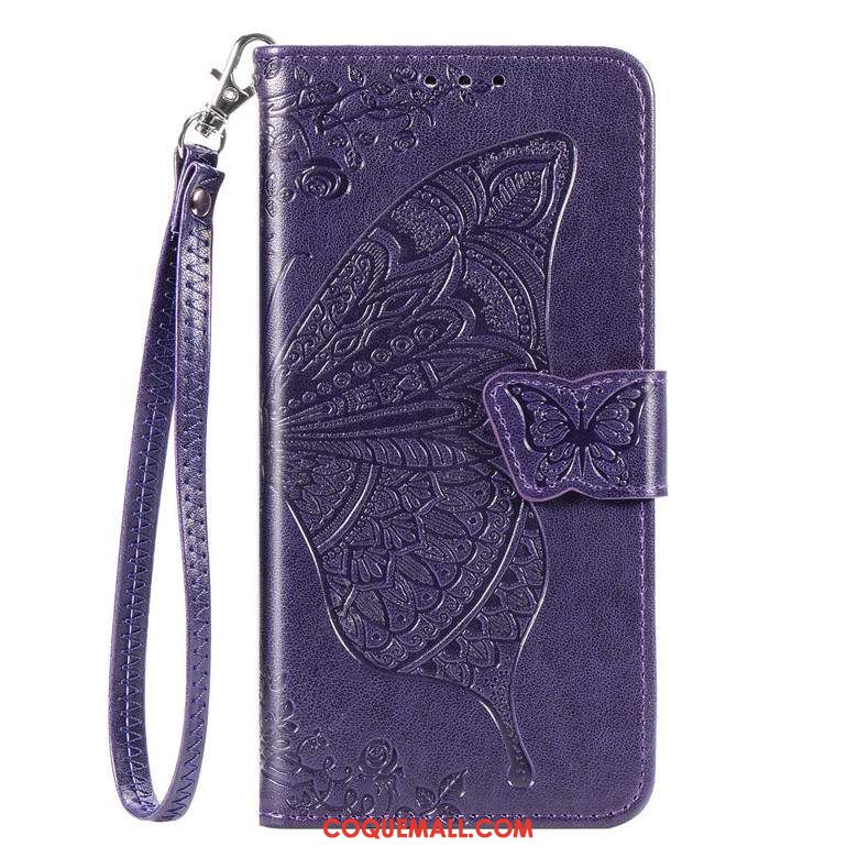 Étui Samsung Galaxy S20+ En Cuir Protection Clamshell, Coque Samsung Galaxy S20+ Violet Téléphone Portable