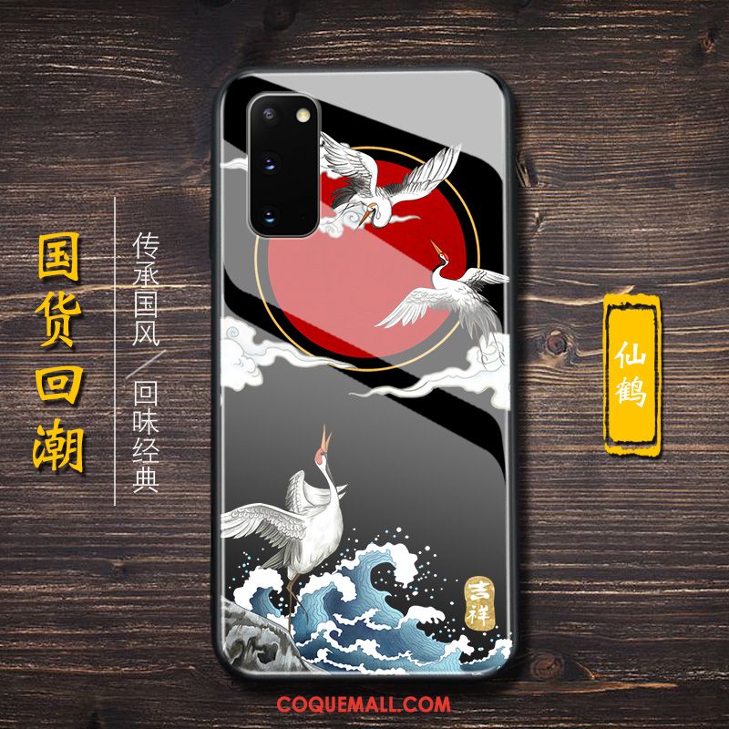 Étui Samsung Galaxy S20 Incassable Style Chinois Tendance, Coque Samsung Galaxy S20 Verre Marque De Tendance